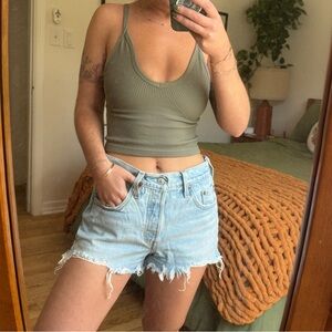 Levis 501 Light-wash Button Up Shorts